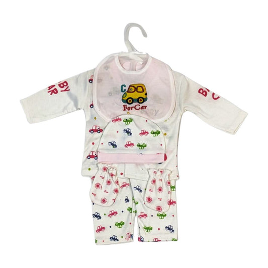 Baby 5-Piece Starter Set With Car Embroidery