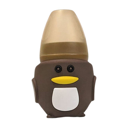 Penguin Glass Baby Feeder with Shockproof Silicone Sleeve - 120ML