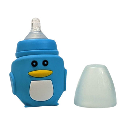 Penguin Glass Baby Feeder with Shockproof Silicone Sleeve - 120ML