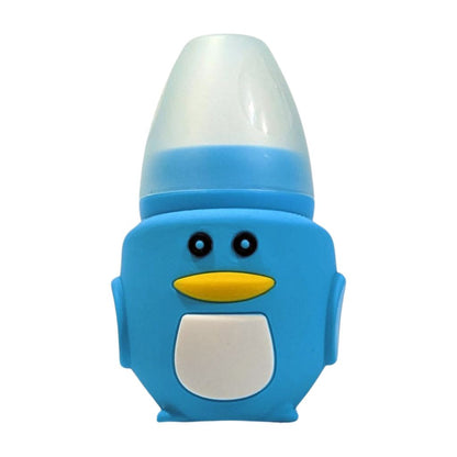 Penguin Glass Baby Feeder with Shockproof Silicone Sleeve - 120ML