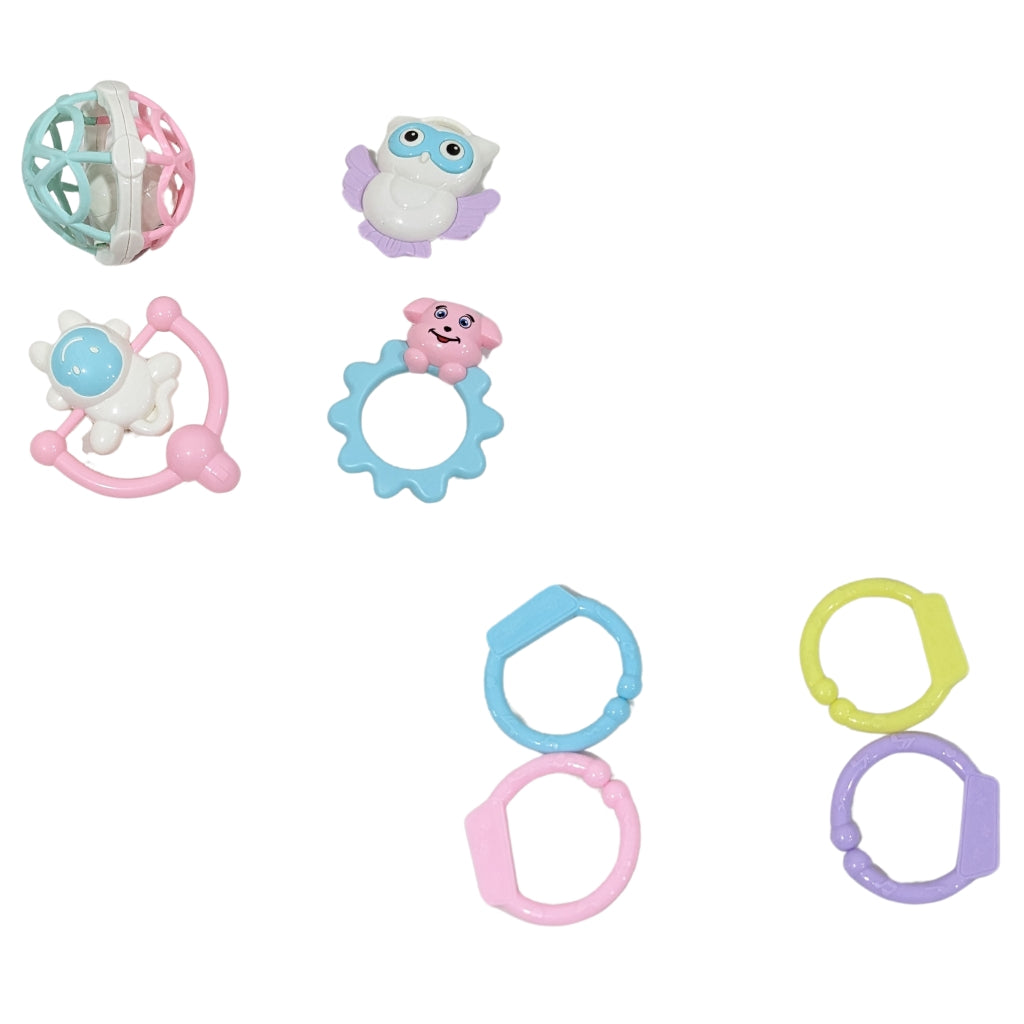 Sweet Pastel 8-Piece Baby Rattle Set