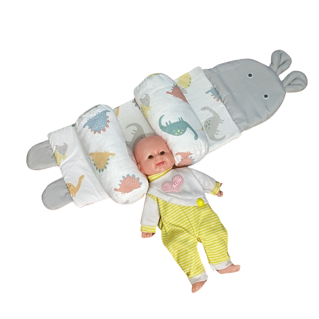 Grey Dino Baby Head Shaping Pillow – Ergonomic Support