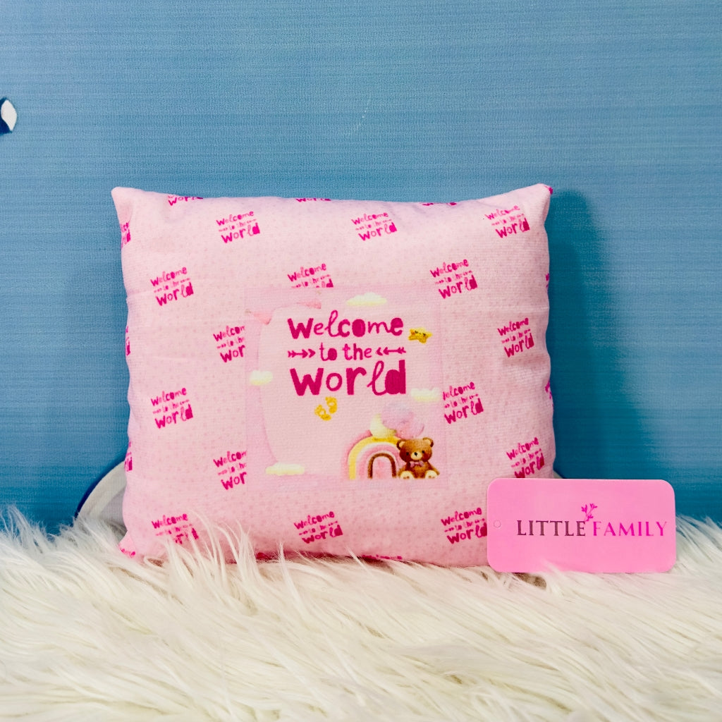 Premium 7-Piece Velvet Baby Bedding Set | "Welcome to the World - Pink