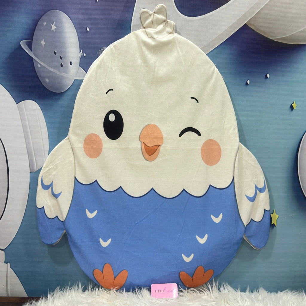 Premium 7-Piece Egg Chick Velvet Baby Bedding Set - Blue
