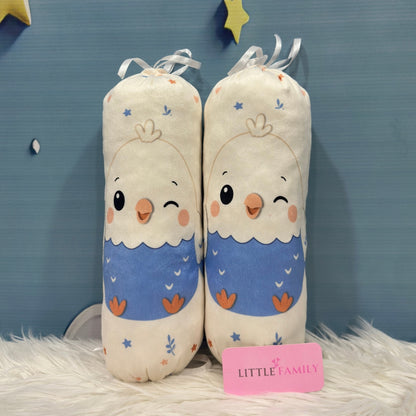 Premium 7-Piece Egg Chick Velvet Baby Bedding Set - Blue