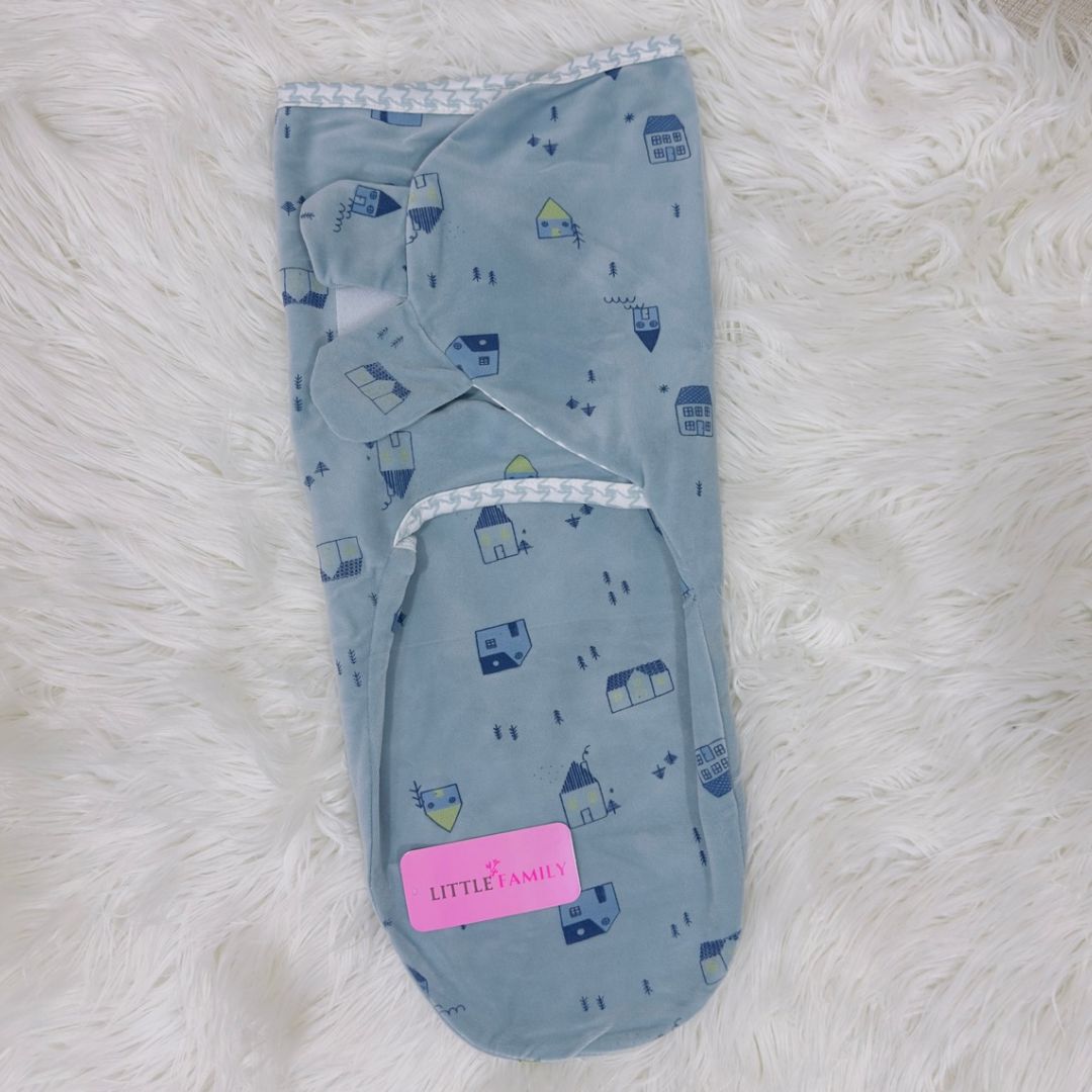Premium Velvet Baby Swaddle - Sky Blue