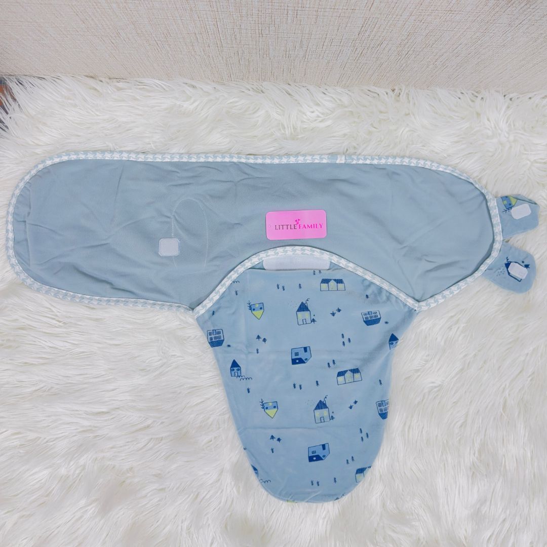 Premium Velvet Baby Swaddle - Sky Blue