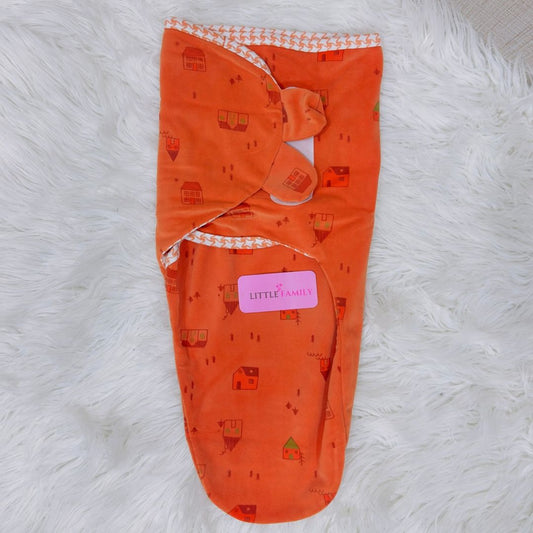 Premium Velvet Baby Swaddle - Orange