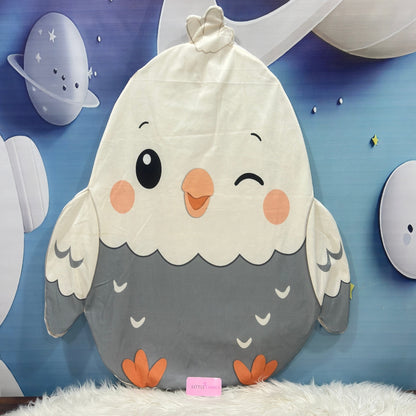 Premium 7-Piece Egg Chick Velvet Baby Bedding Set - Gray