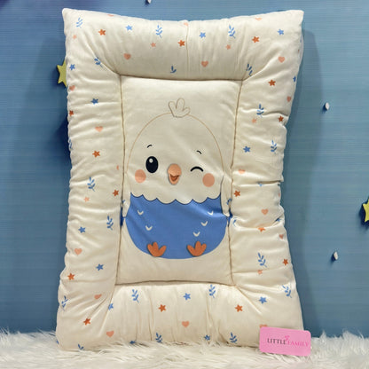 Premium 7-Piece Egg Chick Velvet Baby Bedding Set - Blue