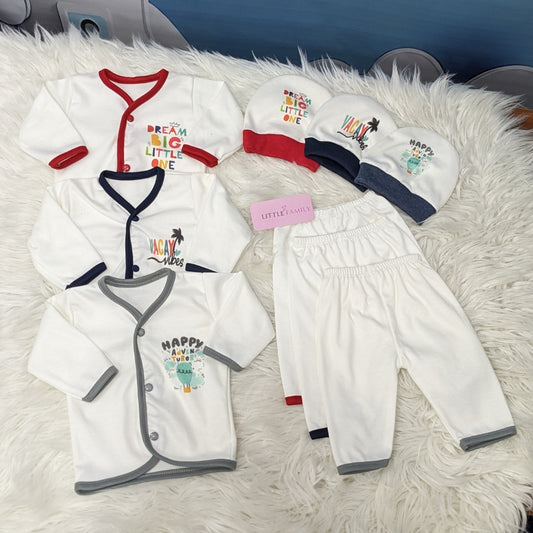 Newborn 3-Piece Cotton Outfit Set – Pack of 3