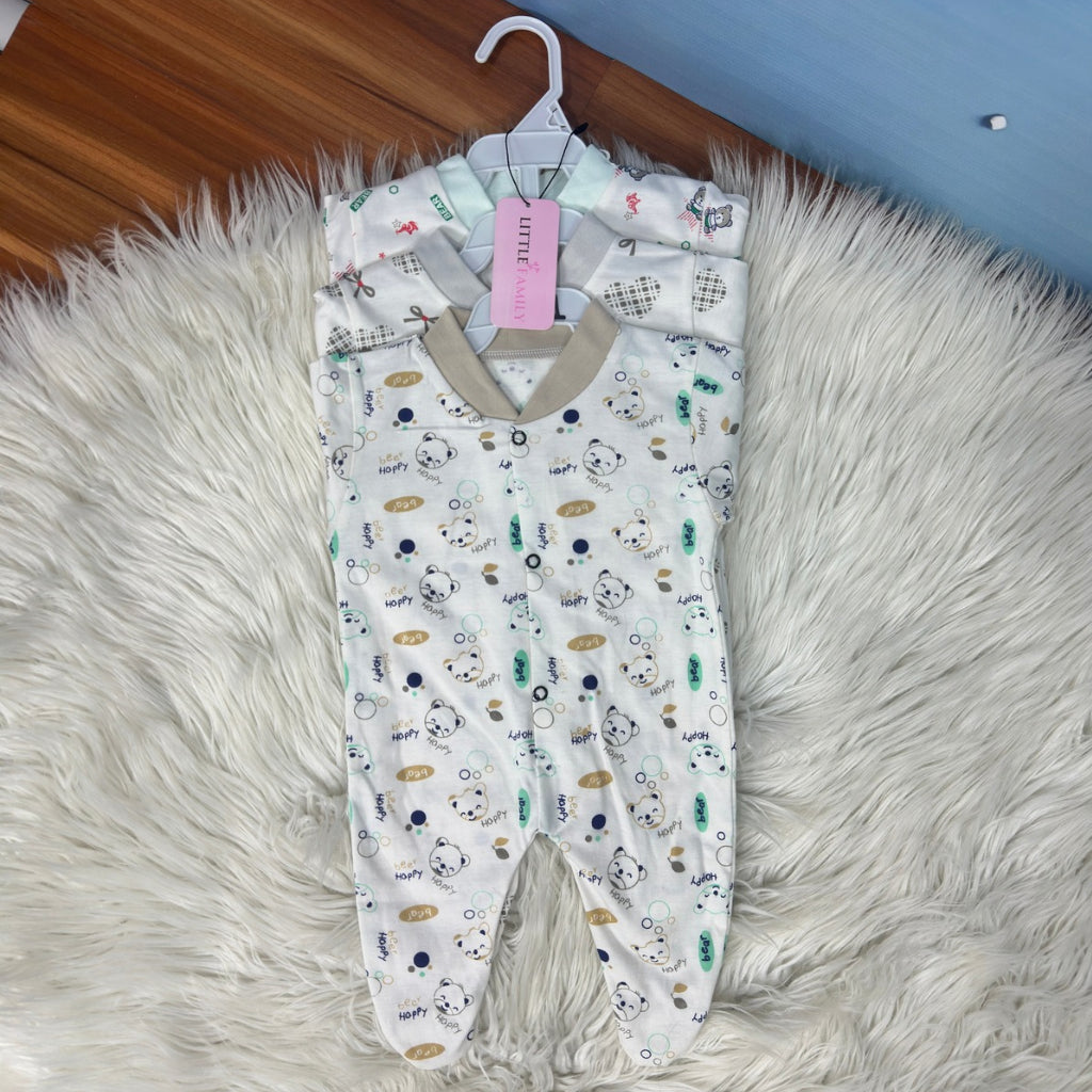 Pack of 3 Premium Baby Full-Body Rompers – Gentle & Breathable