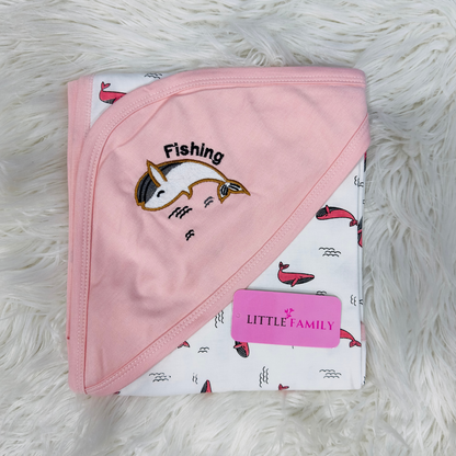 Premium Baby Hooded Wrapping Sheet | Fish