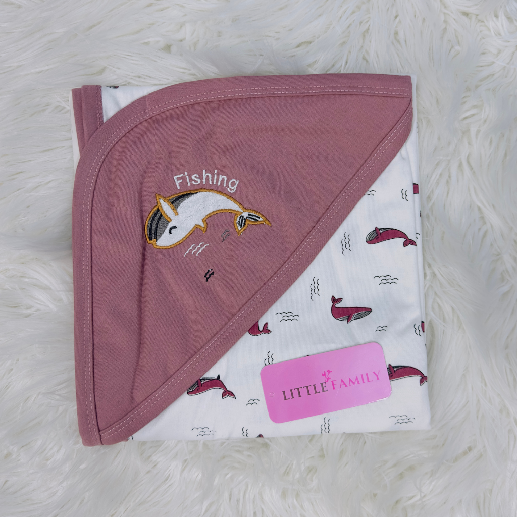 Premium Baby Hooded Wrapping Sheet | Fish