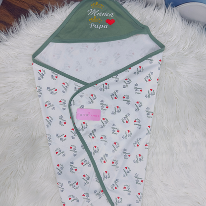 Premium Baby Hooded Wrapping Sheet | Mama Love Papa