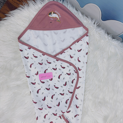Premium Baby Hooded Wrapping Sheet | Fish