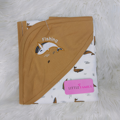 Premium Baby Hooded Wrapping Sheet | Fish