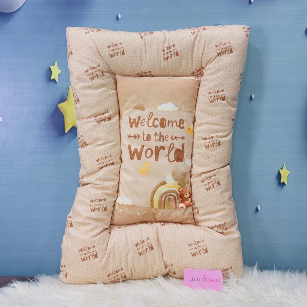 Premium 7-Piece Velvet Baby Bedding Set | "Welcome to the World - Brown