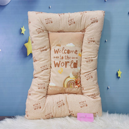 Premium 7-Piece Velvet Baby Bedding Set | "Welcome to the World - Brown