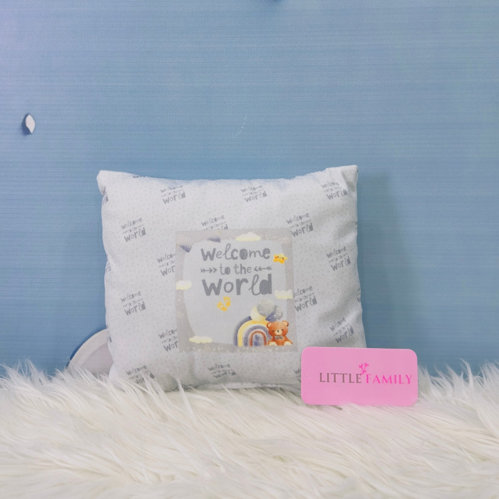 Premium 7-Piece Velvet Baby Bedding Set | "Welcome to the World - Gray
