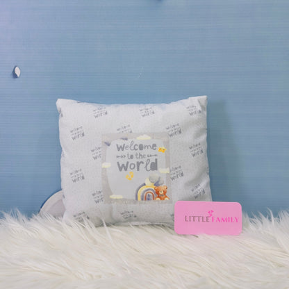 Premium 7-Piece Velvet Baby Bedding Set | "Welcome to the World - Gray