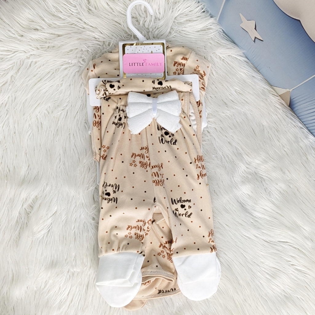 12-Piece Fleece Newborn Starter Set ( Welcome to the World ) – Brown