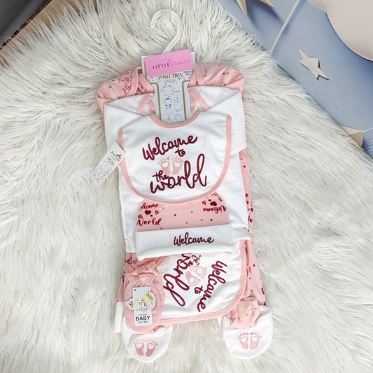 12-Piece Fleece Newborn Starter Set ( Welcome to the World ) – Pink