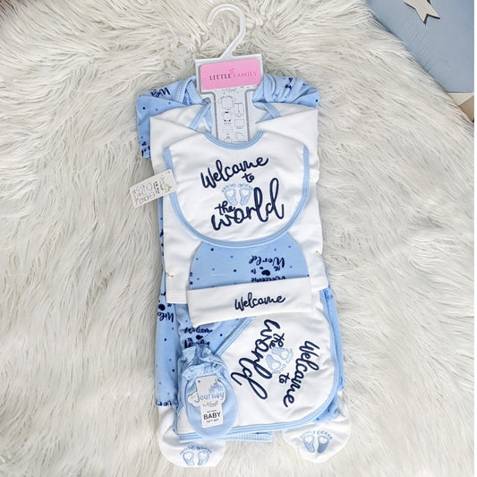 12-Piece Fleece Newborn Starter Set ( Welcome to the World ) – Blue