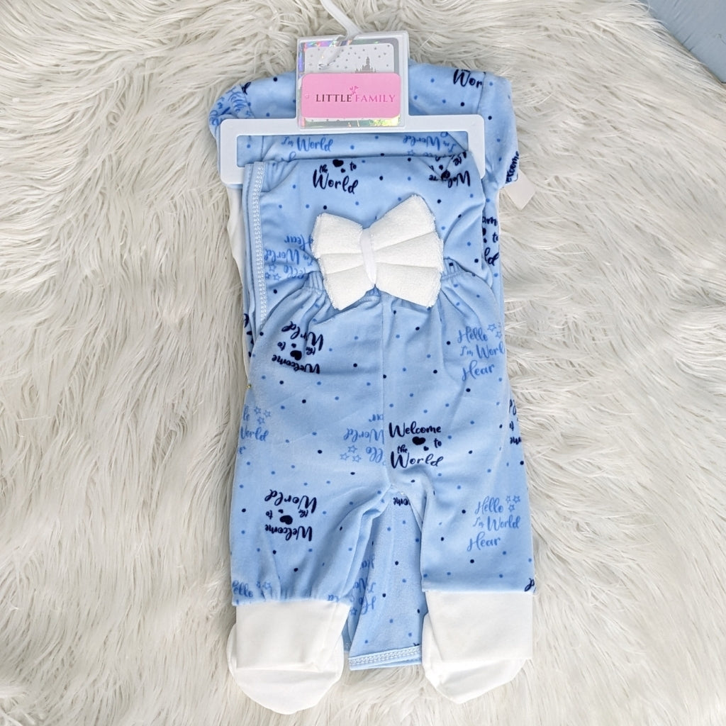 12-Piece Fleece Newborn Starter Set ( Welcome to the World ) – Blue