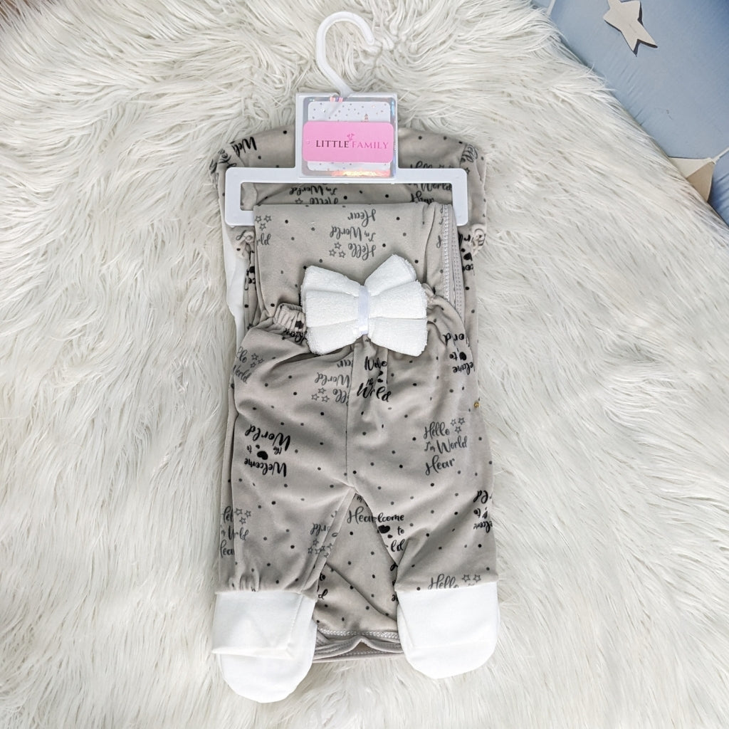 12-Piece Fleece Newborn Starter Set ( Welcome to the World ) – Grey
