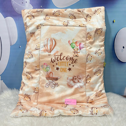 Premium 7-Piece Velvet Baby Bedding Set | "Welcome Little One" Edition - Brown