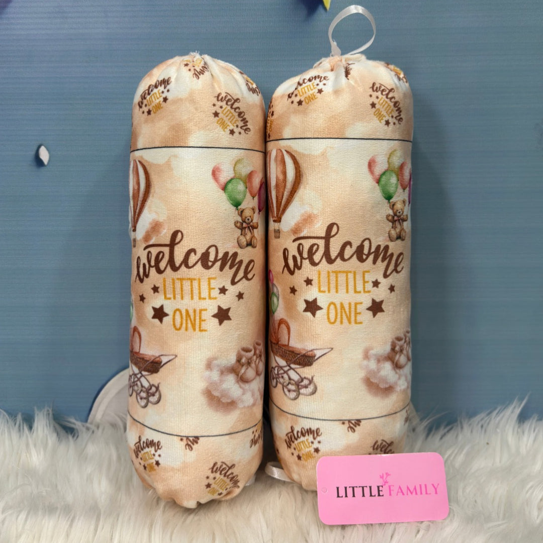Premium 7-Piece Velvet Baby Bedding Set | "Welcome Little One" Edition - Brown