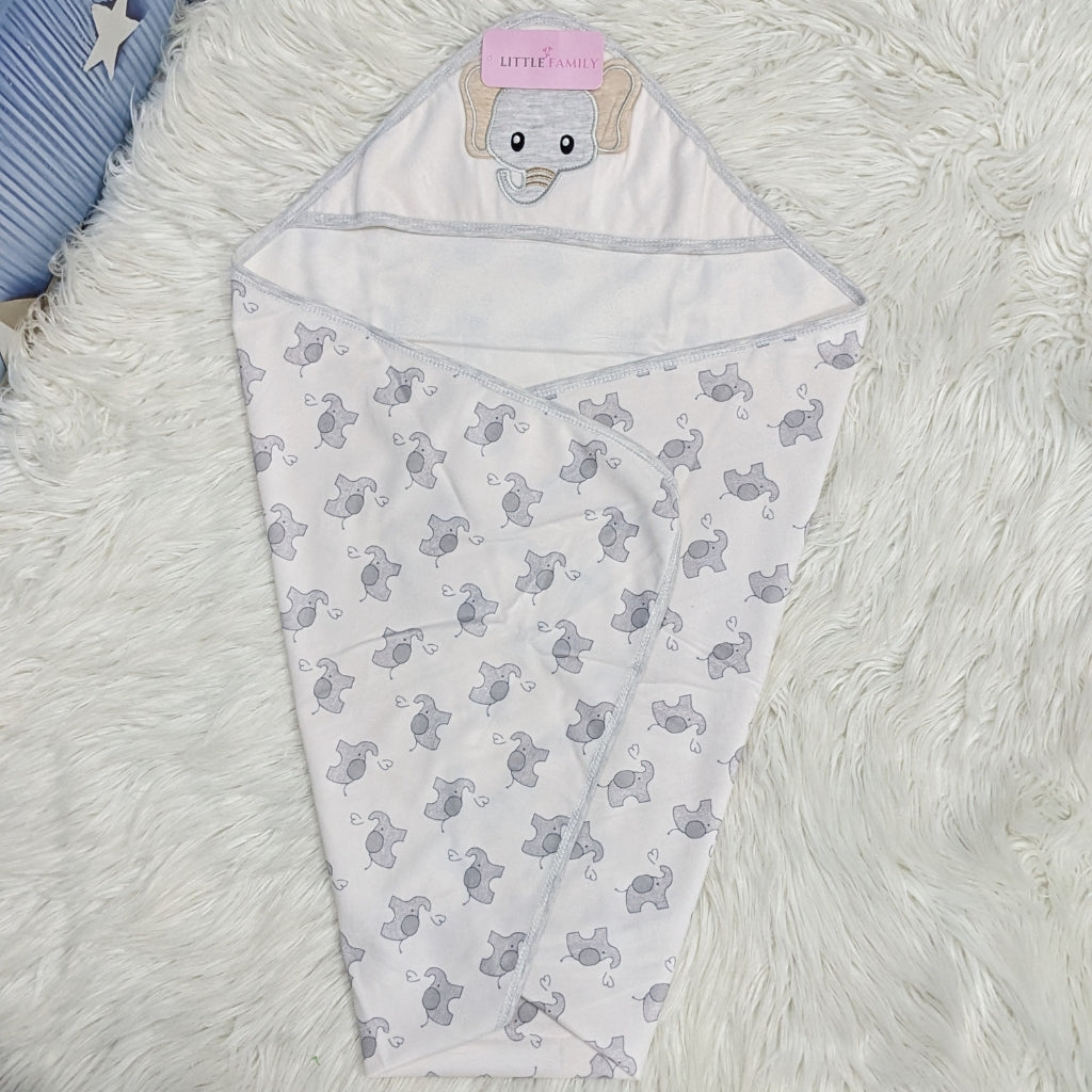 Premium Baby Hooded Wrapping Sheet | Little Elephant