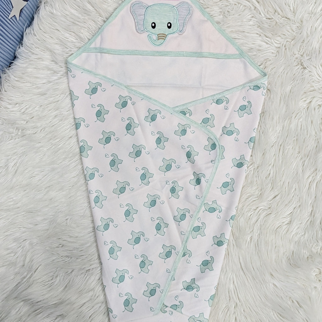 Premium Baby Hooded Wrapping Sheet | Little Elephant