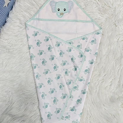 Premium Baby Hooded Wrapping Sheet | Little Elephant
