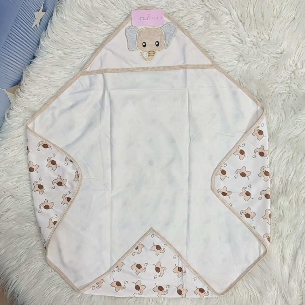 Premium Baby Hooded Wrapping Sheet | Little Elephant