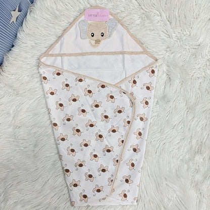 Premium Baby Hooded Wrapping Sheet | Little Elephant