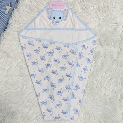 Premium Baby Hooded Wrapping Sheet | Little Elephant