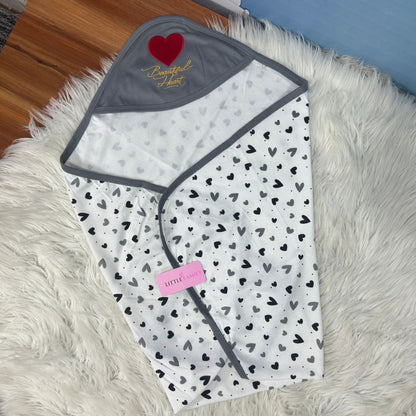 Premium Baby Hooded Wrapping Sheet | Beautiful Heart