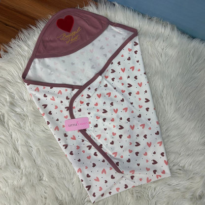 Premium Baby Hooded Wrapping Sheet | Beautiful Heart
