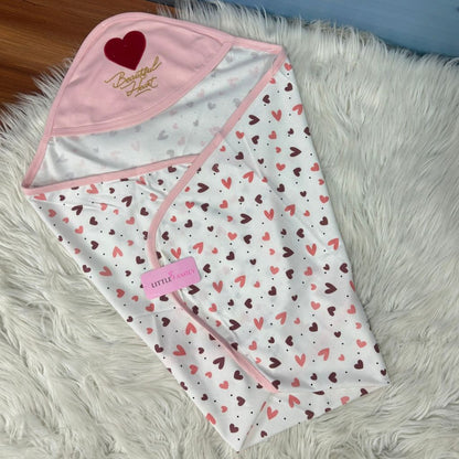 Premium Baby Hooded Wrapping Sheet | Beautiful Heart