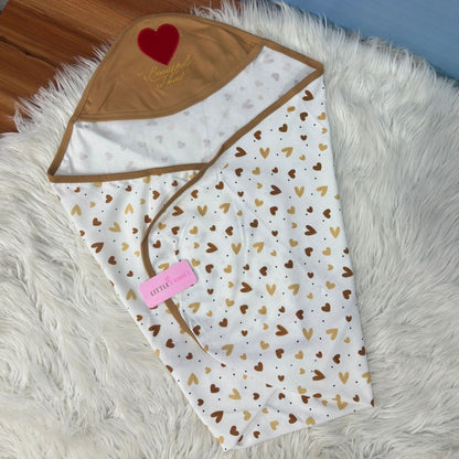 Premium Baby Hooded Wrapping Sheet | Beautiful Heart