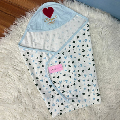 Premium Baby Hooded Wrapping Sheet | Beautiful Heart