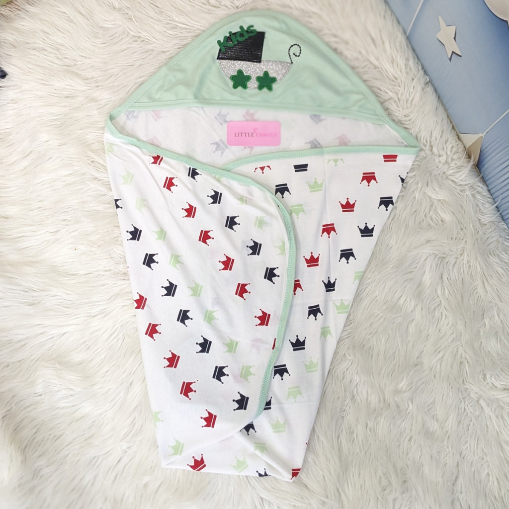 Premium Baby Swaddle Wrapping Sheet – Crown Print