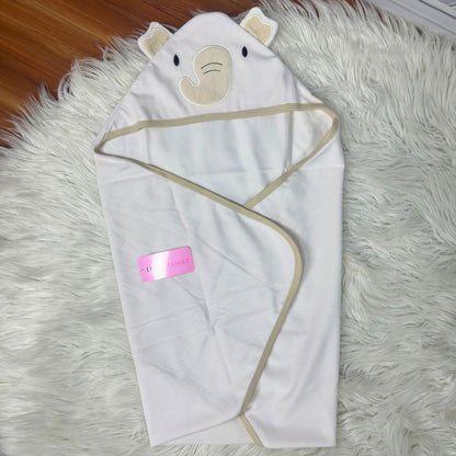 Premium Baby Fleece Hooded Wrapping Sheet | Sweet Elephant