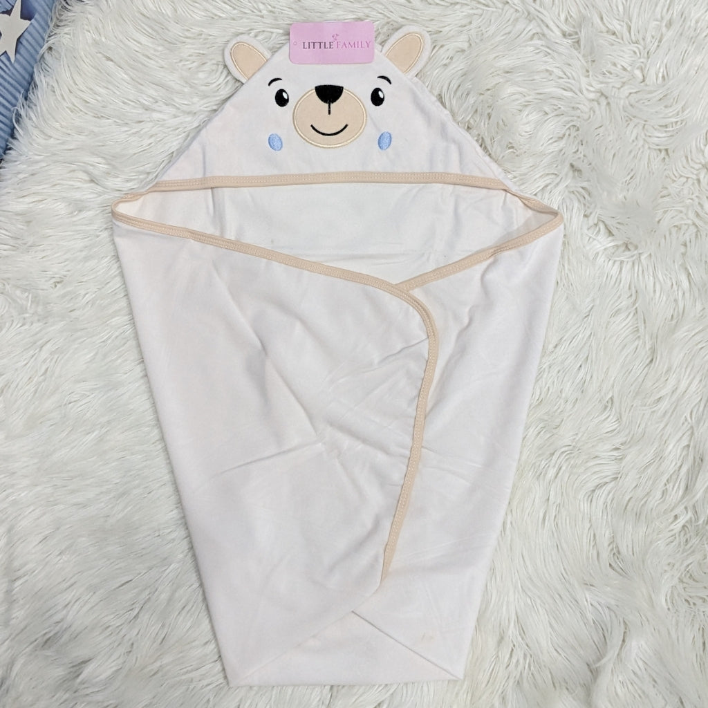 Premium Baby Hooded Wrapping Sheet | Sweet Bear