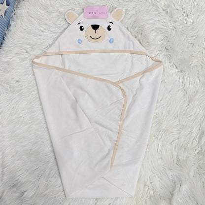 Premium Baby Hooded Wrapping Sheet | Sweet Bear