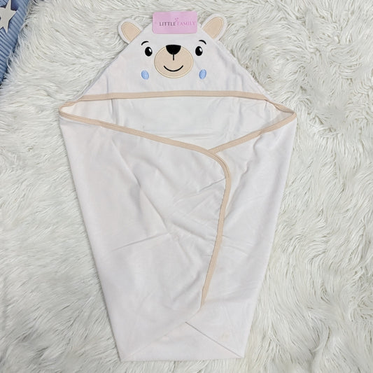 Premium Baby Hooded Wrapping Sheet | Sweet Bear