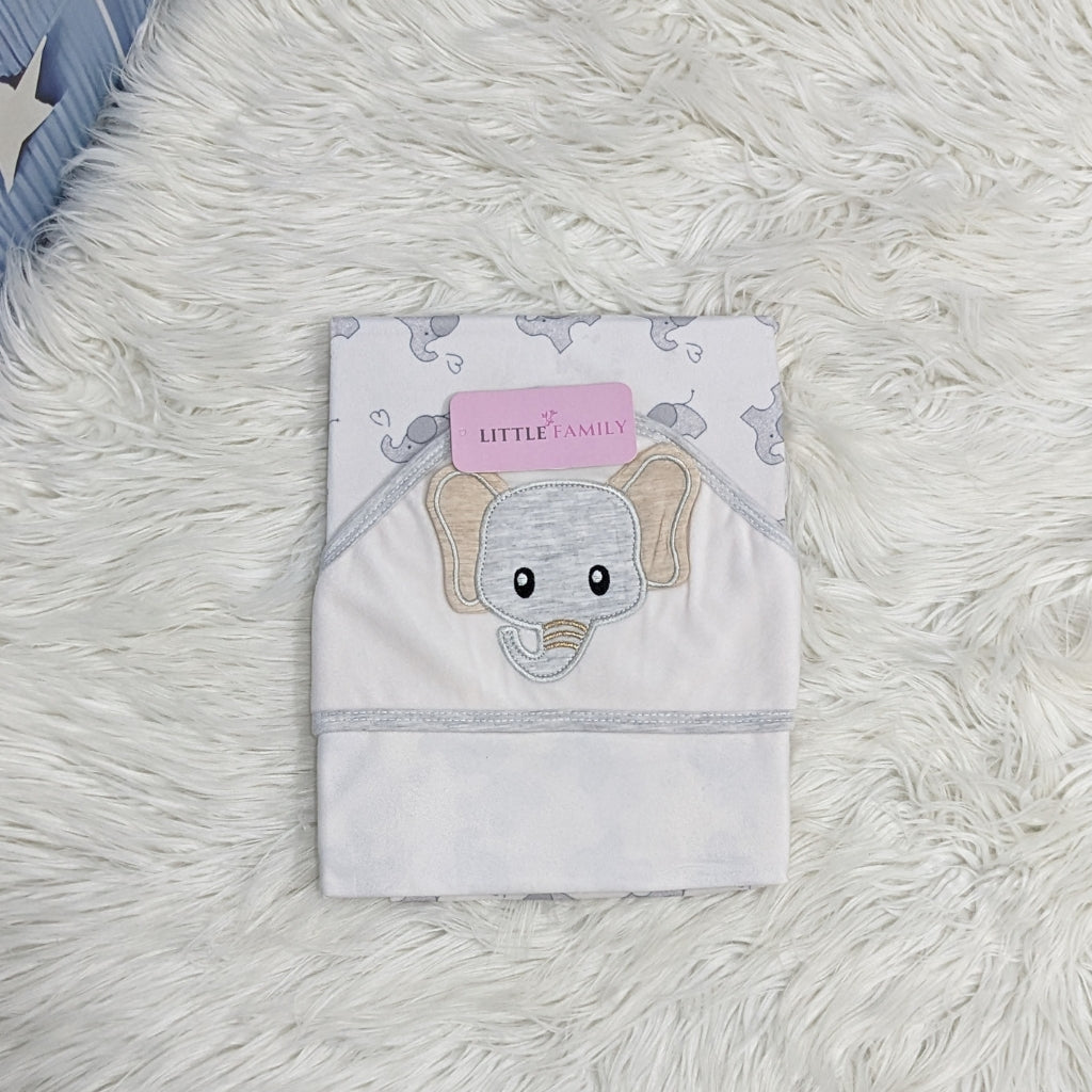 Premium Baby Hooded Wrapping Sheet | Little Elephant