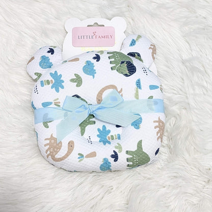 Dino Print Baby Head Shaping Pillow - (Bear-Ear Design)